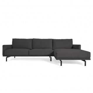 Sofa Galene 4-Sitzer mit Longchair rechts grau 314 cm