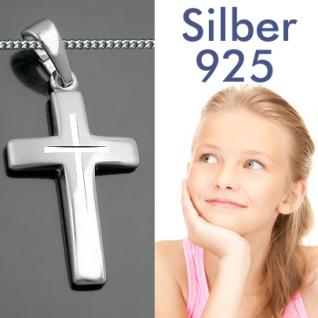 Kinder Taufe Kommunion gleichschenkliges Kreuz Anhänger mit Kette Silber 925 