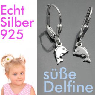 Mädchen Delfin Ohrringe Kinder süße Delfine Ohrhänger Hänger Echt Silber 925