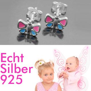 Mädchen Schmetterling Ohrstecker rosa blau Kinder Ohrringe Echt Silber 925 Neu