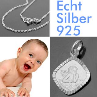 Kinder Baby Schutz Engel Gott schütze Dich mit Rundanker Kette 38 cm SILBER 925 