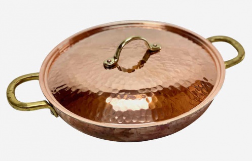 " CopperGarden®" 20 cm Kupferpfanne mit Griffen & Deckel - verzinnt