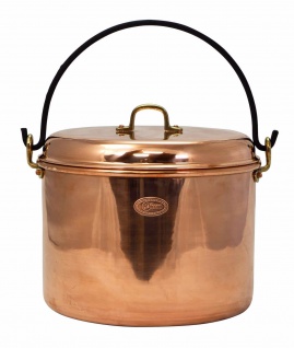" CopperGarden®" Kupfertopf ø28 cm | 12 Liter glatt mit Henkel & Deckel