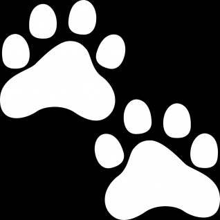 2 Pfötchen 8cm weiss 1 Paar Pfoten Fuß Aufkleber Katze Hund Tattoo Deko Folie - Vorschau 1