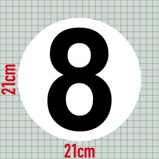 Startnummer Kreis 20cm Ziffer 15cm Start Nr Nummer Zahl Auto Kart Aufkleber 