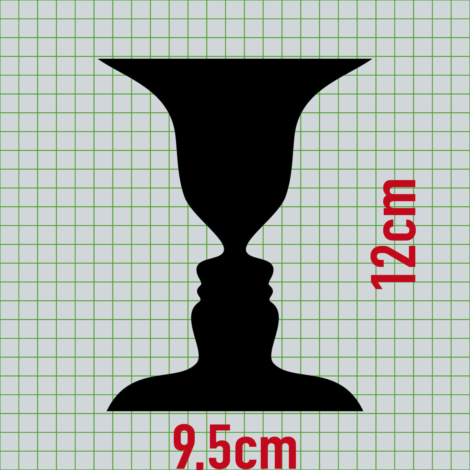 Kippbild optische Täuschung Illusion Vase oder Gesichter Aufkleber Wandtattoo 