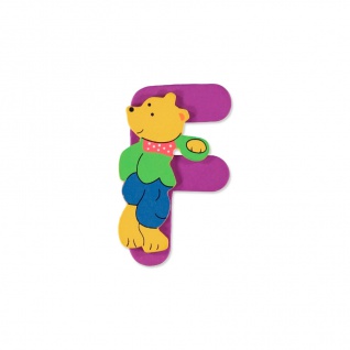 Holz-Buchstabe " F" - Teddy-Design, Türschild