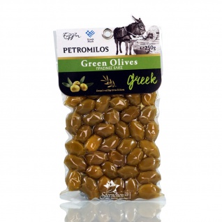 ELLIE 14010 Grüne Oliven vakuumverpackt PETROMILOS 250g von Kreta