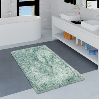 Moderne Badematte Badezimmer Teppich Shaggy Kuschelig Weich Einfarbig Türkis