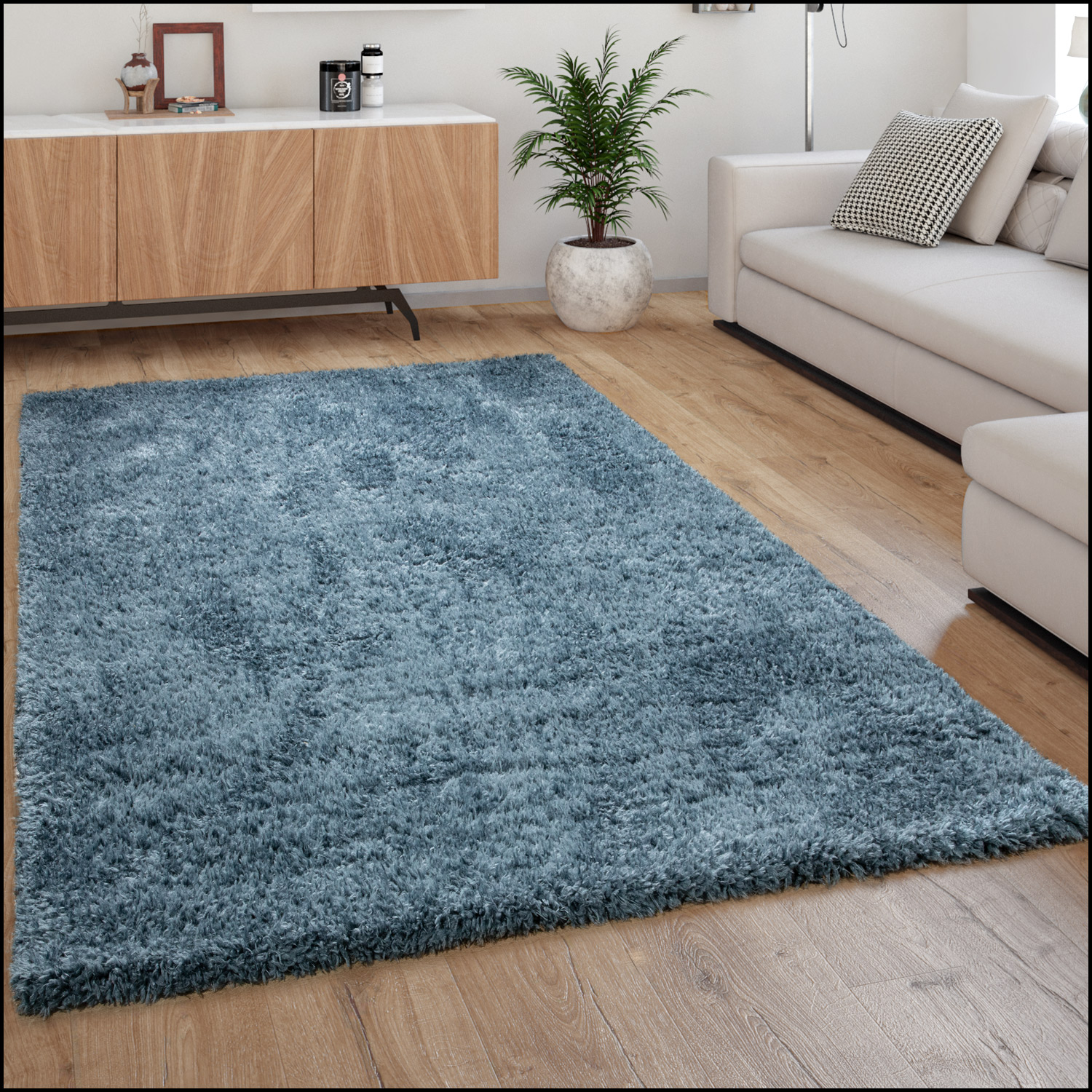 Shaggy Trend Hochflor Langflor Teppich Wohnzimmer Carpet Uni Farben NEU OVP WOW 