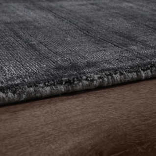 Teppich Handgefertigt Hochwertig 100 % Viskose Vintage Optisch Meliert Anthrazit - Vorschau 2
