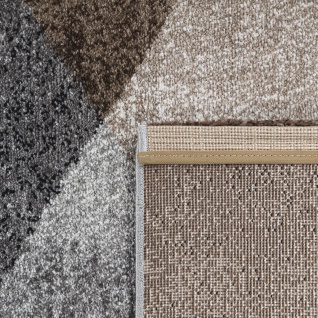 Teppich Wohnzimmer Kurzflor Modernes Vintage Karo Muster Und 3D Optik Beige Grau - Vorschau 5