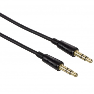 Hama Slim AUX Kabel 3, 5mm Klinke-Kabel Klinken-Stecker Audio Handy MP3-Player