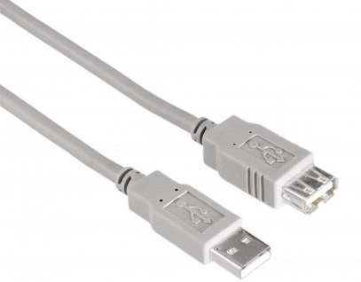 Hama USB 2.0 Verlängerungs-Kabel USB-Verlängerung A-Buchse Kabel PC Webcam etc