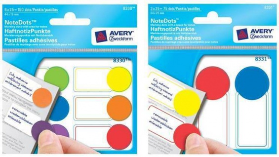 Avery Haftnotizen Page-Marker Note-Dots Index Markierung Etiketten Haftnotizen