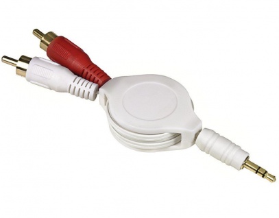 Hama Roll-Up Adapter-Kabel 3, 5mm Klinke - 2x Cinch-Stecker Klinken-Kabel AUX RCA