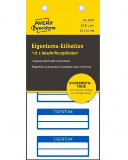 Avery Zweckform Eigentums-Etiketten Inventar-Etiketten Aufkleber Label Schild