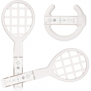 PACK Wheel Lenkrad + 2x Tennis-Schläger für Wii Wii-U Wiimote Controller Remote