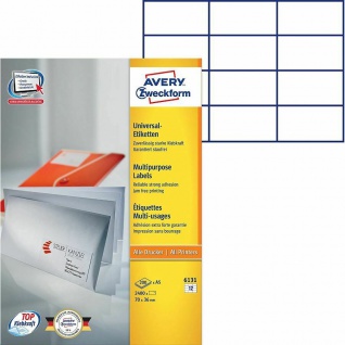 Avery Zweckform 200x Universal Etiketten A5 70x36mm Adress-Etiketten Brief etc