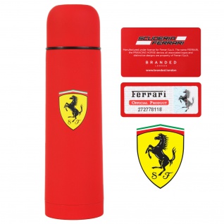 Scuderia Ferrari Thermoskanne Isolier-Kanne Trinkflasche aus Edelstahl 0, 5 l Rot