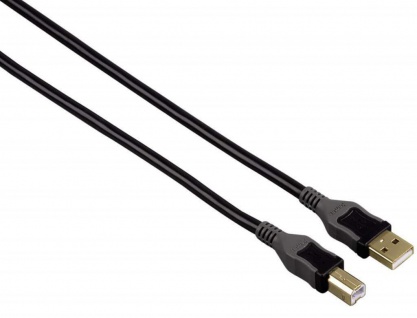 Hama 1m Premium USB-Kabel Anschlusskabel für PC Drucker Drucker-Kabel Scanner HD