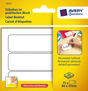 Avery Etiketten-Block Universal Aufkleber 80x23mm weiß Klebe-Zettel Beschriftung