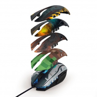 uRage USB Gaming Mouse Morph Maus Wechselcover Beleuchtet Optisch Kabel 6 Tasten