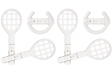 Brooklyn SET 4x Tennis-Schläger 2x Wheel Lenkrad für Wii WiiU Wiimote Controller