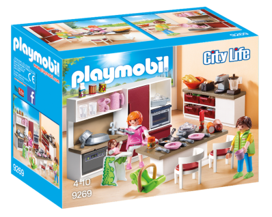 Playmobil 9269 Große Familienküche Familie Küchen-Ausstattung Puppenhaus Herd