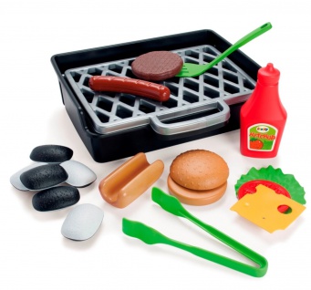 Dantoy 4600 BBQ Burger und Hotdog Set Spielzeug Grill Spiel-Essen Kinder-Küche