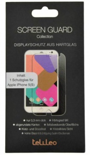 Telileo Hart-Glas Display-Folie Schutz-Folie Panzer für Apple iPhone 5 5s SE