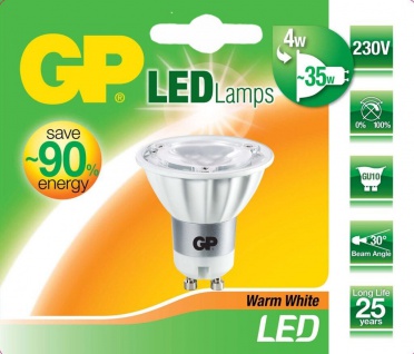 GP LED Strahler GU10 4W / 35W Warmweiß 2700K Lampe Birne Leuchtmittel Reflektor