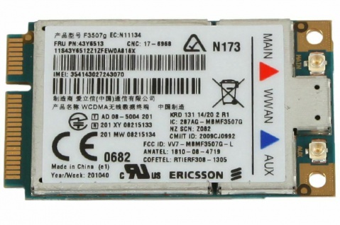 WWAN UMTS 3G Modul Karte für IBM Lenovo ThinkPad X200 T400 T500 W500 SL500 SL510
