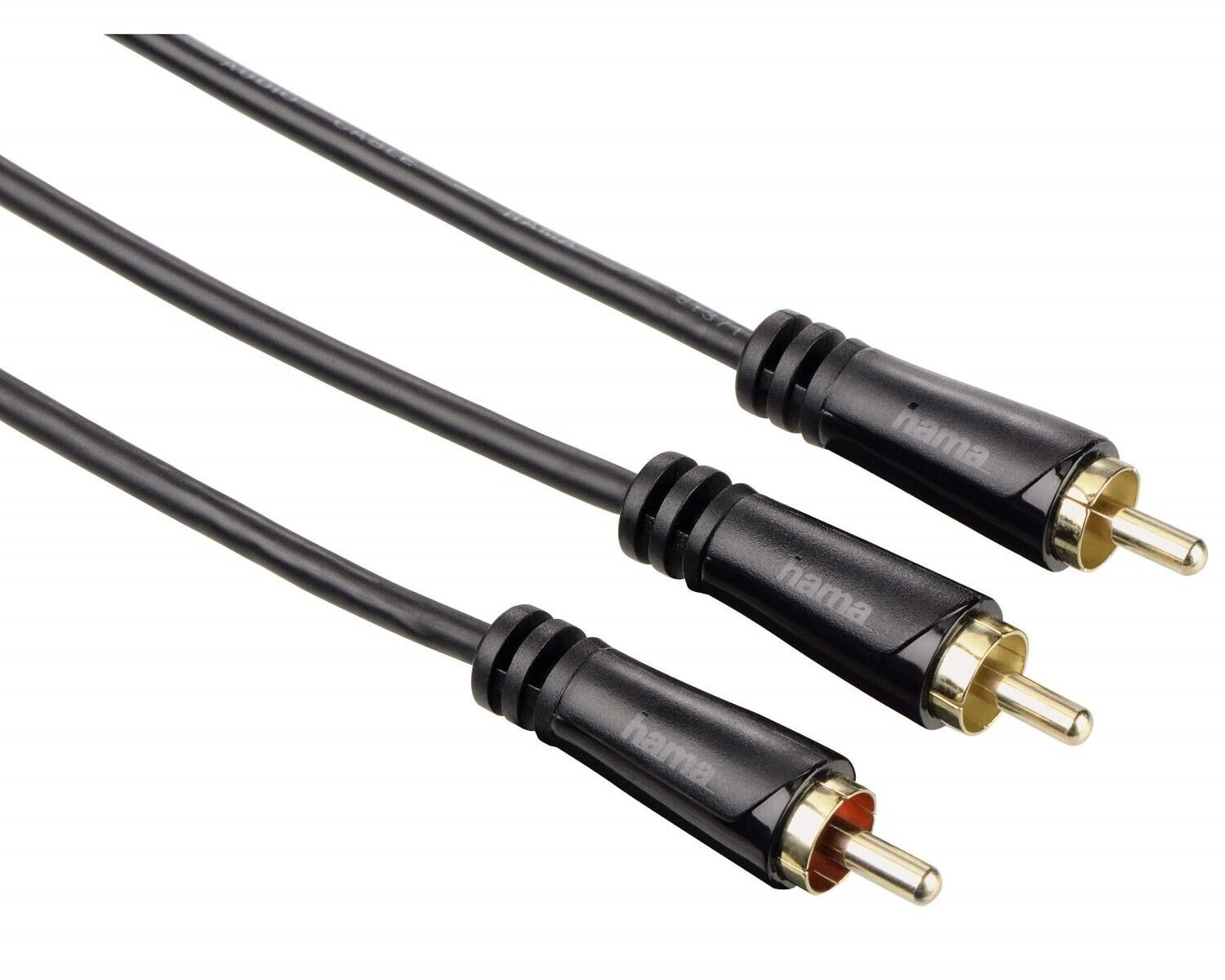 Hama Subwoofer-Kabel 2x Cinch-Stecker auf 1x Stecker Y-Kabel Sub Anschluss-Kabel