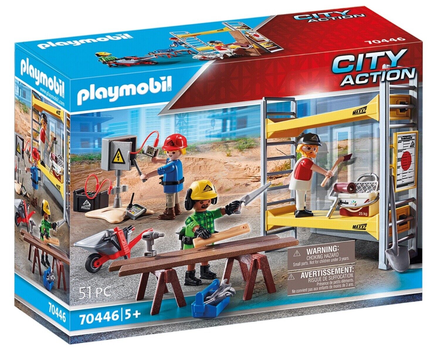 Playmobil 70446 Baugerüst mit Handwerkern Baustelle Set Stadt Haus Handwerker