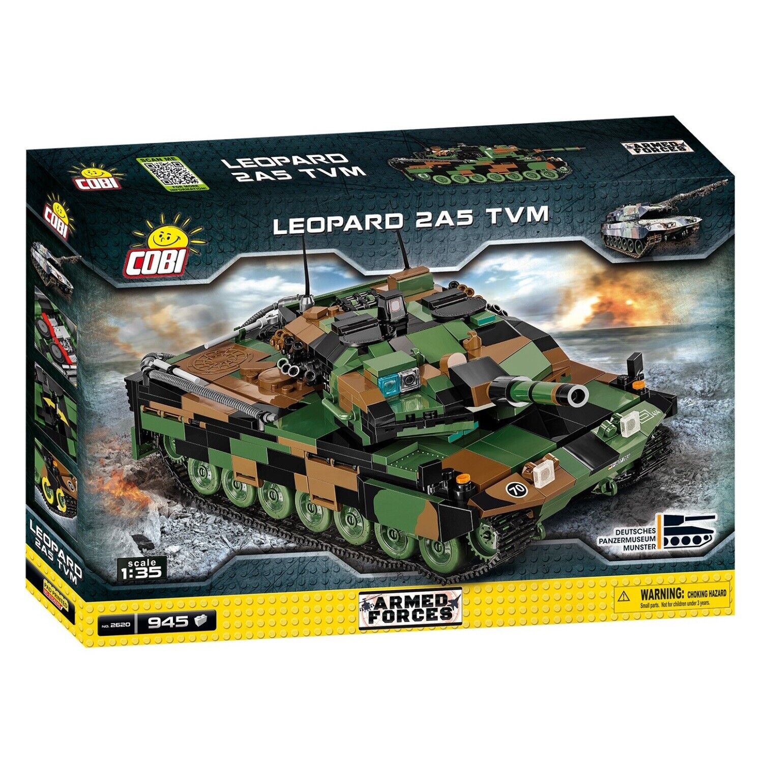 Cobi 2620 Leopard 2A5 TVM Armed Forces Tank Panzer-Modell Bausteinsatz Kinder