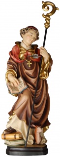 Heiliger Ägidius mit Hirschkuh und Pfeil Heiligenfigur Holz geschnitzt Patron