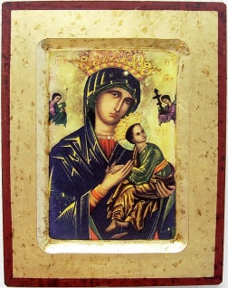 Ikone Immerwährende Hilfe 20 cm vergoldet Handarbeit aus Griechenland