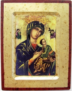 Ikone Immerwährende Hilfe 20 x 25 cm vergoldet Handarbeit Griechenland