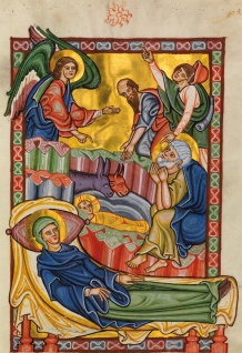 Magnificat-Karte Geburt Christi und Verkündung an die Hirten (Karte mit Kuvert)