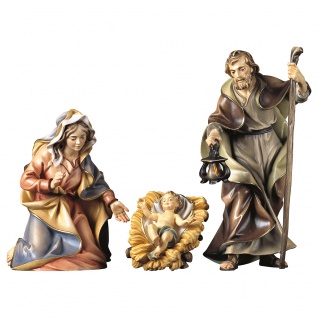 Heilige Familie 4 Teile Holzfigur geschnitzt Südtirol Krippenfigur