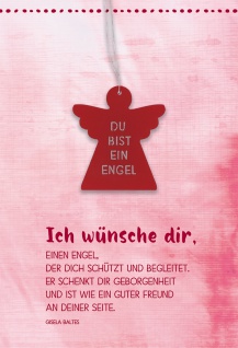 Grußkarte Engel Gisela Baltes Engel-Anhänger 5 St Kuvert Acrylglas Naturpapier