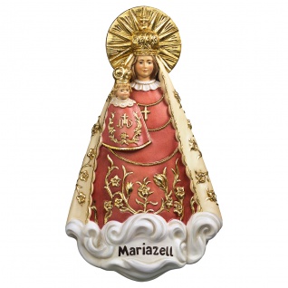Madonna Mariazell Wandrelief Holzfigur geschnitzt Südtirol Marienfigur