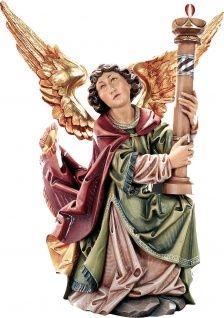 Kniende Engel mit Leuchter Holzfigur geschnitzt Südtirol