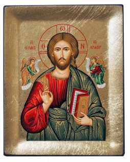 Ikone Christus Pantokrator 12 x 10 cm vergoldet Handarbeit aus Griechenland