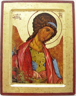 Ikone Heiliger Michael 25 cm Rublev vergoldet Handarbeit aus Griechenland