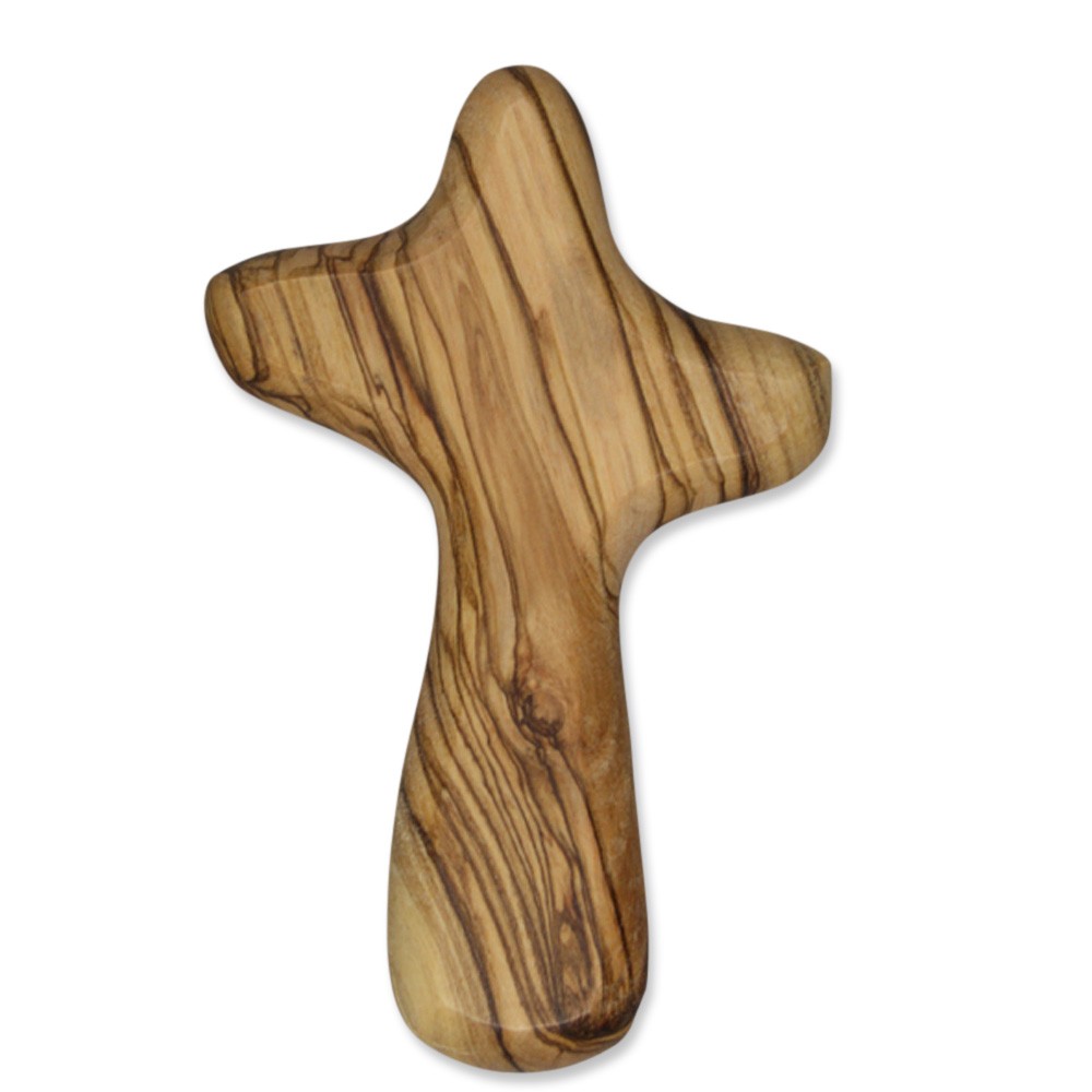 Handschmeichler Kreuz zum Gebet Meditation 10 cm Holzkreuz Olivenholz Bethlehem 