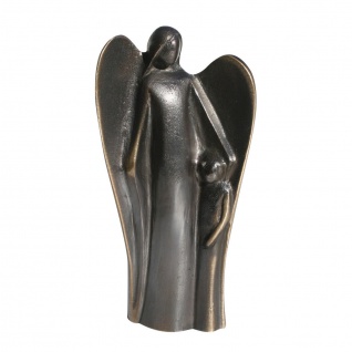 Schutzengel mit Kind 13 cm Bronzefigur Bronzeengel Engel Figur