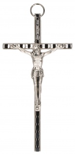 Kruzifix Corpus INRI Kreuz Metall 11 cm silberfarben Wandkreuz Christlich