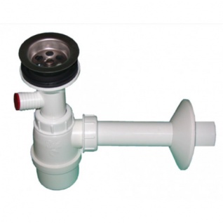 Geruchsverschluss für Waschbecken Siphon Ablaufgarnitur Flaschensiphon 32/50mm Weiss (Anschluss: DN 32)